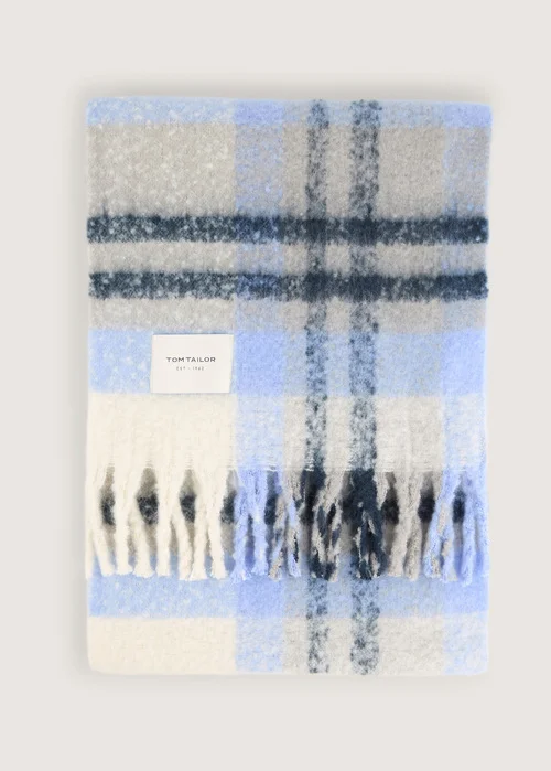 Tom Tailor Soft Scarf With A Check Pattern Winterly Blue Check