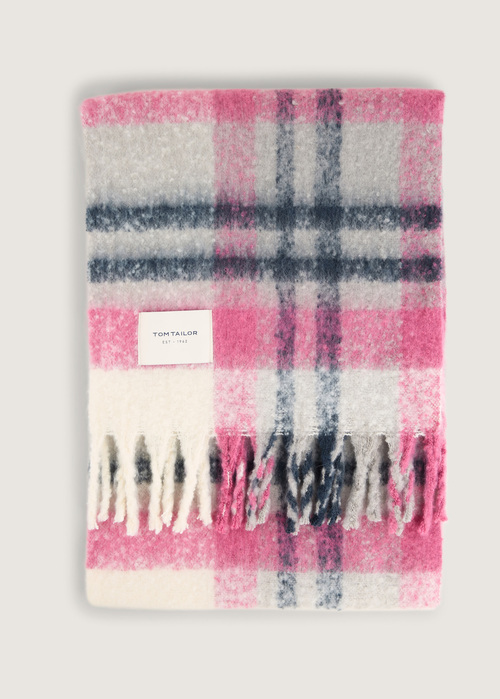 Tom Tailor Soft Scarf With A Check Pattern Winterly Berry Check - 1043008-36323