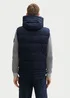 Tom Tailor Puffer Gilet With A Removable Hood Sky Captain Blue
