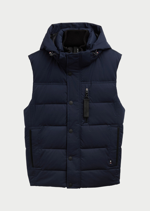 Tom Tailor Puffer Gilet With A Removable Hood Sky Captain Blue - 1041322-10668