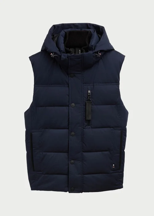 Tom Tailor Puffer Gilet With A Removable Hood Sky Captain Blue
