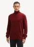 Tom Tailor Turtleneck Cashmere Sweater Burgundy Dark Red Melange