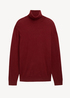 Tom Tailor Turtleneck Cashmere Sweater Burgundy Dark Red Melange - 1043267-35676