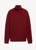 Tom Tailor Turtleneck Cashmere Sweater Burgundy Dark Red Melange