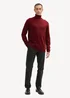 Tom Tailor Turtleneck Cashmere Sweater Burgundy Dark Red Melange