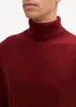 Tom Tailor Turtleneck Cashmere Sweater Burgundy Dark Red Melange