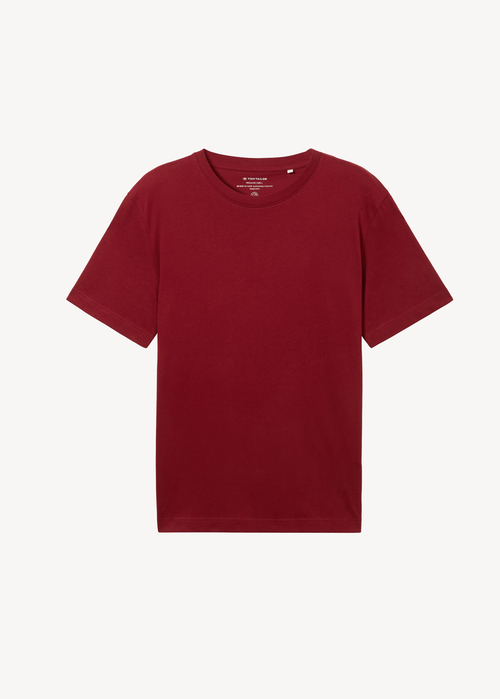 Tom Tailor C Neck T Shirt Burgundy Dark Red - 1043417-13721