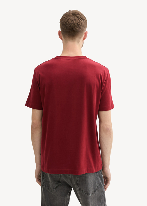 Tom Tailor C Neck T Shirt Burgundy Dark Red - 1043417-13721