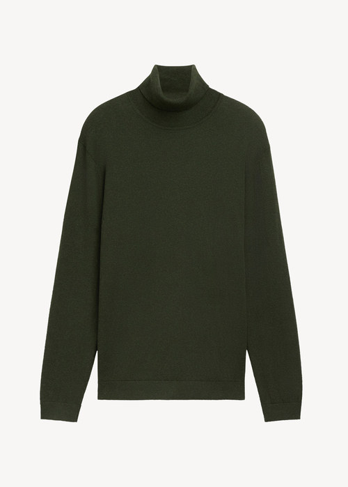 Tom Tailor Turtleneck Cashmere Sweater Rosin Green Melange - 1043267-36230