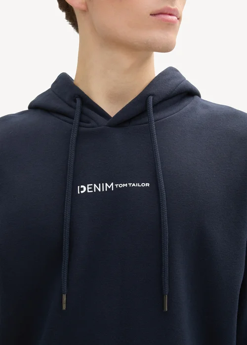 Deniim Tom Tailor Printed Hoodie Sky Captain Blue