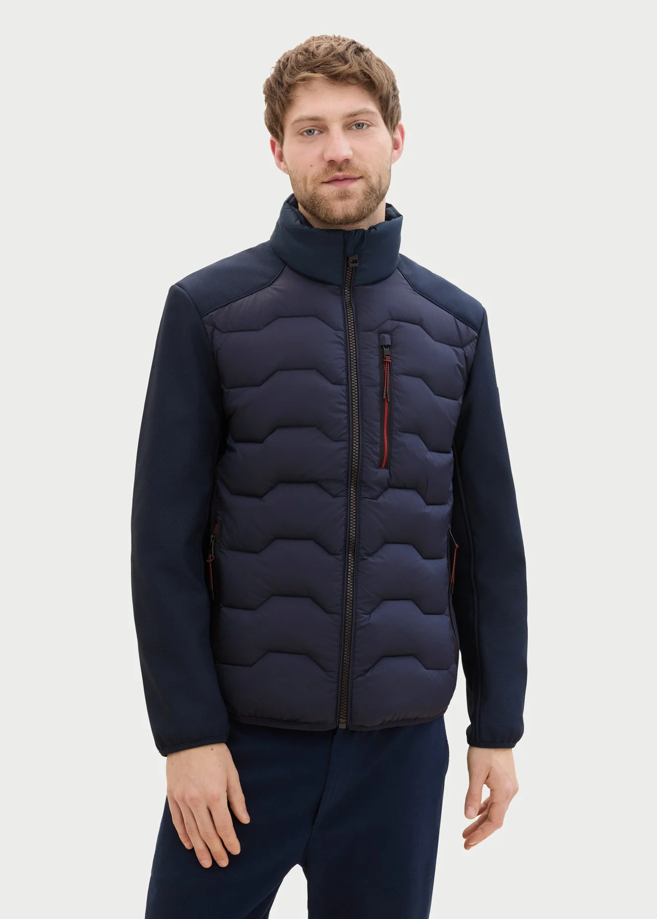Tom Tailor Hybrid Jacket With A Stand Up Collar Sky Captain Blue