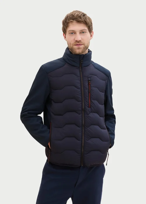 Tom Tailor Hybrid Jacket With A Stand Up Collar Sky Captain Blue