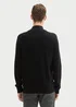 Tom Tailor Knit Troyer In A Mix Of Textures Black