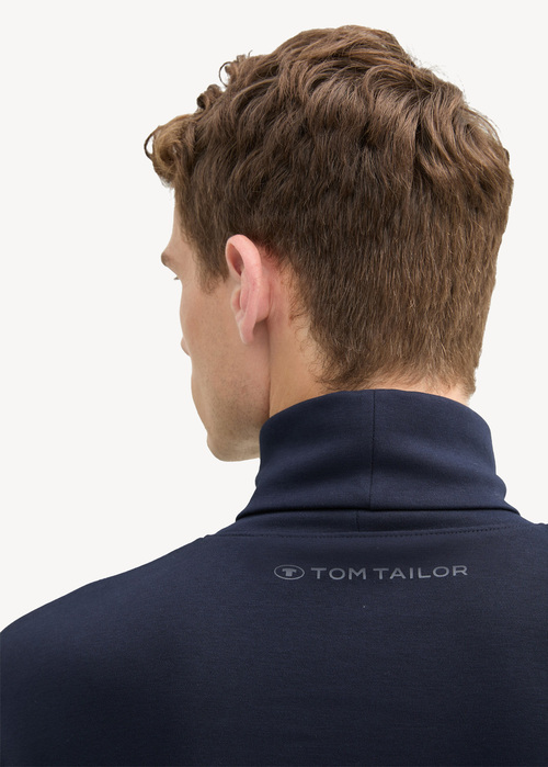 Tom Tailor Long Sleeved Shirt With Turtleneck Sky Captain Blue - 1043993-10668