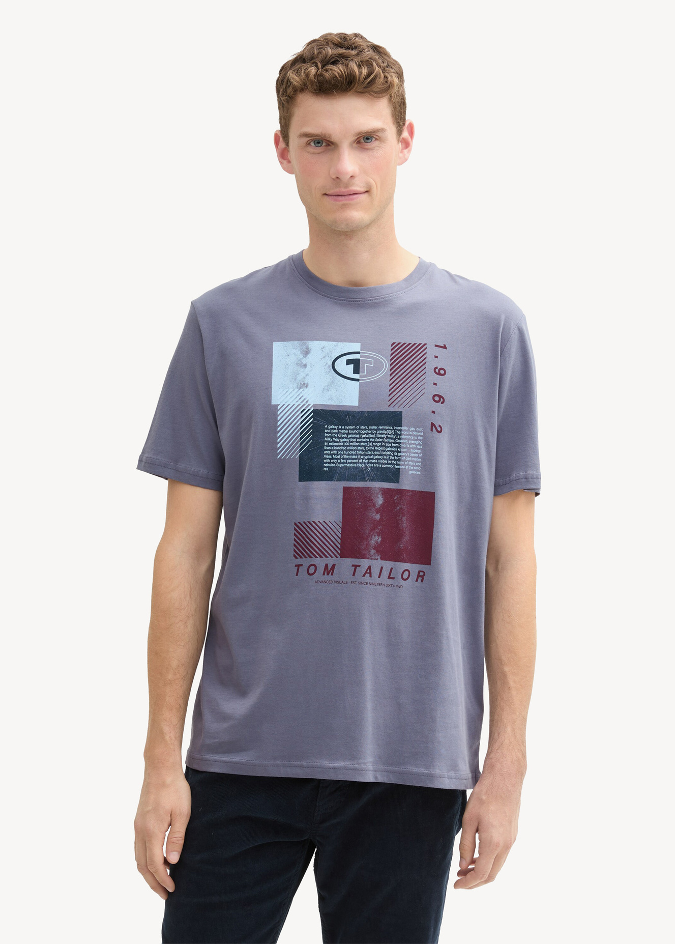 Tom Tailor T Shirt With Print Dove Grey - 1044015-11281