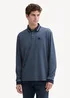 Tom Tailor Long Sleeve Polo Shirt With Logo Badge Sky Captain Blue