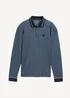Tom Tailor Long Sleeve Polo Shirt With Logo Badge Sky Captain Blue