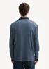 Tom Tailor Long Sleeve Polo Shirt With Logo Badge Sky Captain Blue