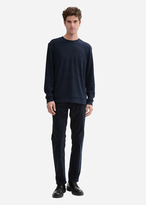 Tom Tailor Long Sleeve Tee Navy Waffle Inject