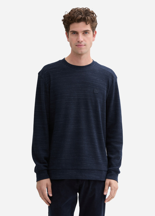 Tom Tailor Long Sleeve Tee Navy Waffle Inject - 1043995-36827