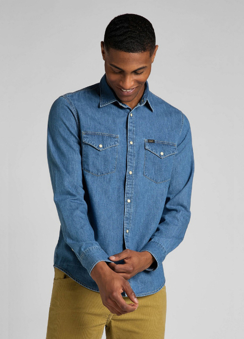 Lee Regular Shirt Washed Blue - L69HKXLR