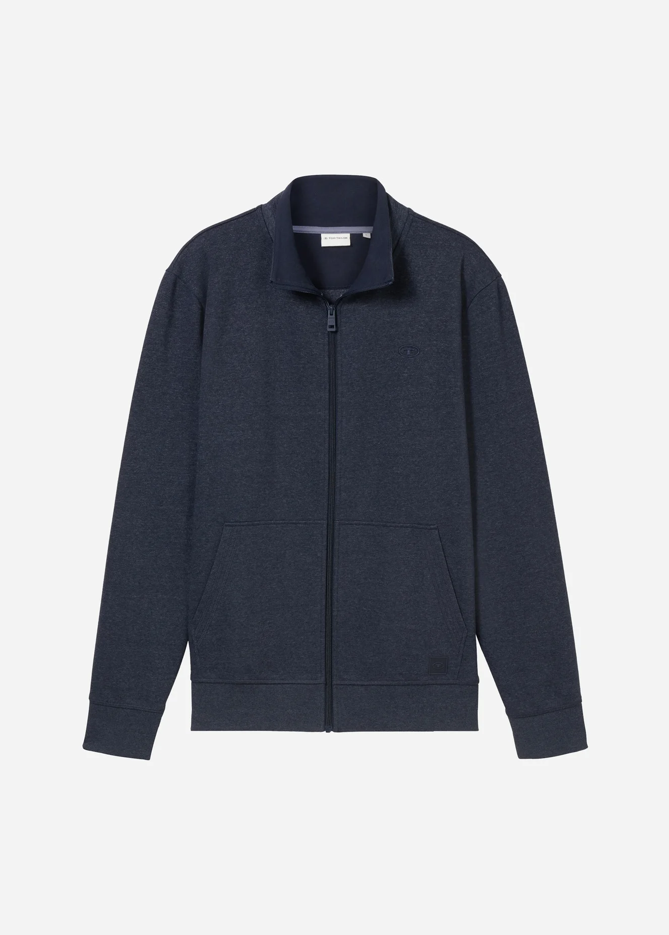 Tom Tailor Sweat Jacket In A Melange Look Sky Captain Blue White Melange