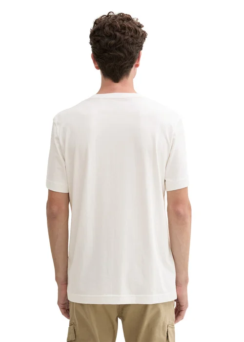 Tom Tailor C Neck Print Off White