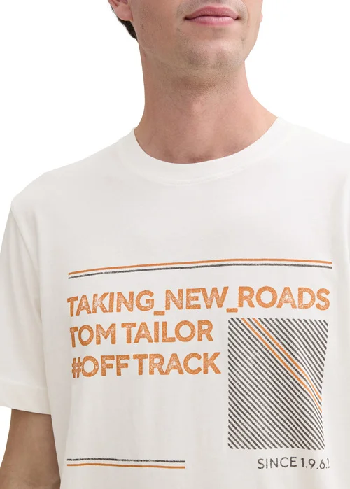 Tom Tailor C Neck Print Off White