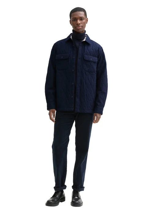 Tom Tailor Quilted Overshirt Sky Captain Blue