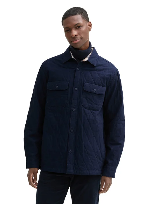 Tom Tailor Quilted Overshirt Sky Captain Blue