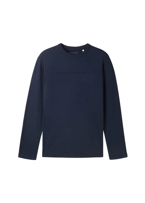Tom Tailor Long Sleeved Shirt With Organic Cotton Sky Captain Blue