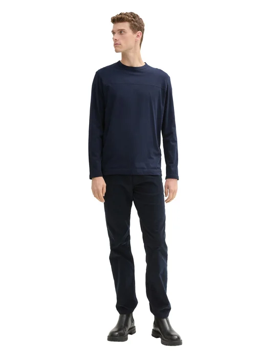 Tom Tailor Long Sleeved Shirt With Organic Cotton Sky Captain Blue