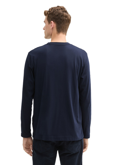 Tom Tailor Long Sleeved Shirt With Organic Cotton Sky Captain Blue - 1044011-10668