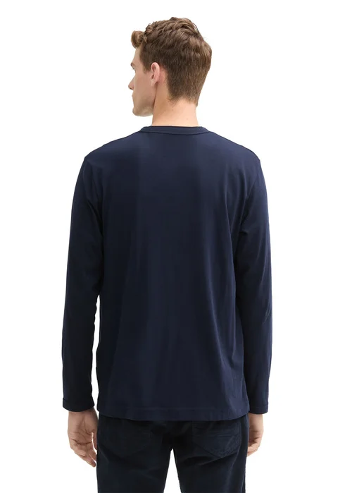Tom Tailor Long Sleeved Shirt With Organic Cotton Sky Captain Blue