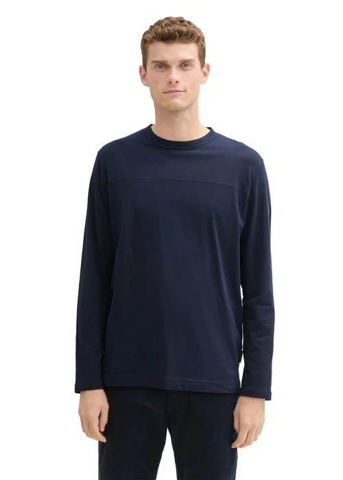 Tom Tailor Long Sleeved Shirt With Organic Cotton Sky Captain Blue