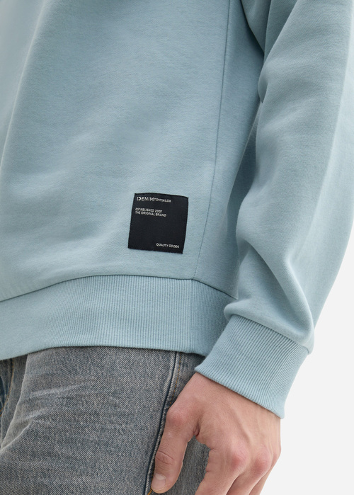 Tom Tailor Hoodie With Logo Details Light Grey Mint - 1044886-27840