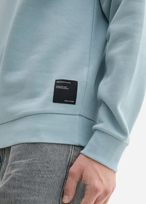Tom Tailor Hoodie With Logo Details Light Grey Mint