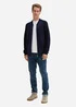 Tom Tailor Cardigan In A Mix Of Materials Knitted Navy Melange