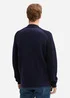 Tom Tailor Cardigan In A Mix Of Materials Knitted Navy Melange