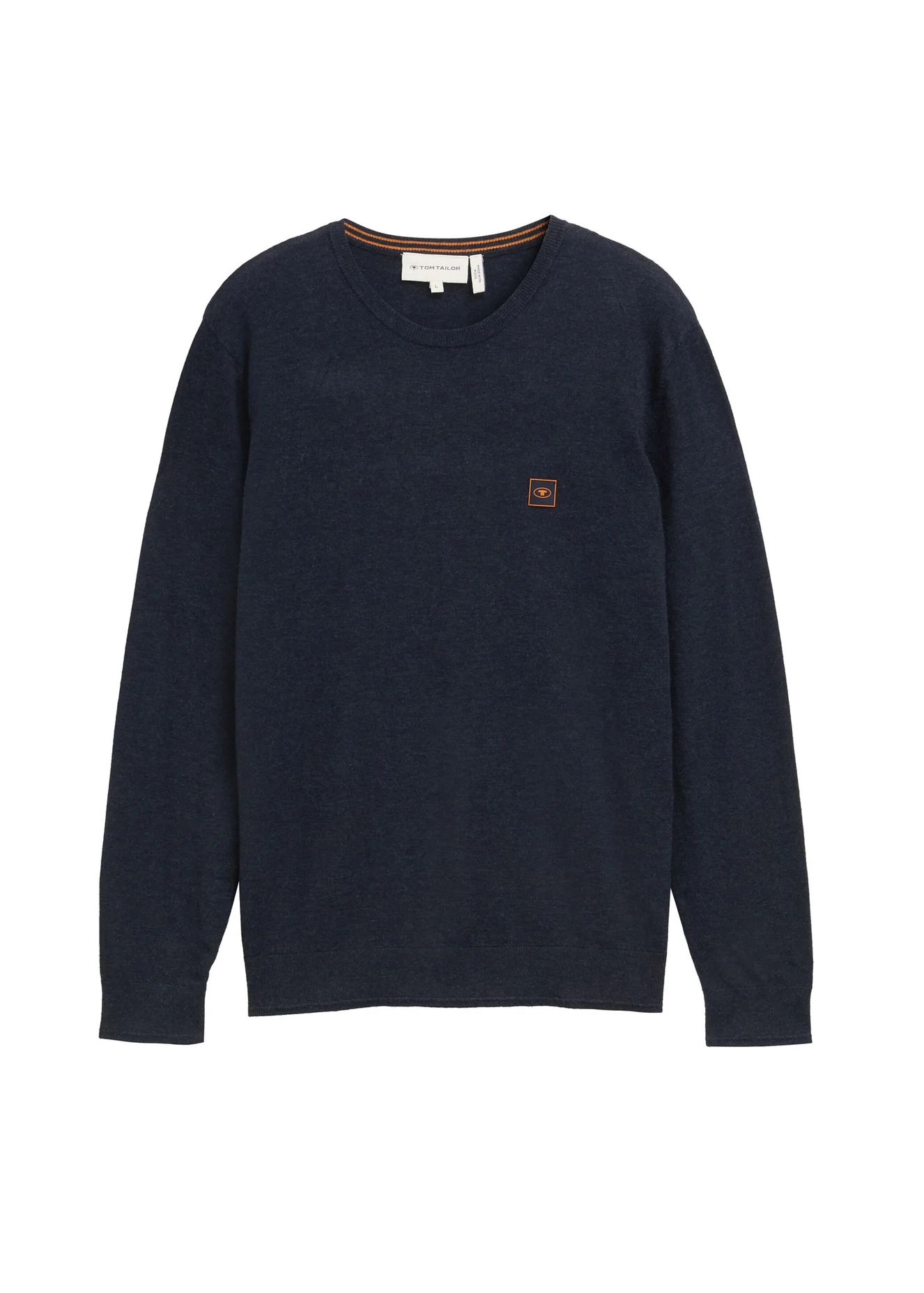 Tom Tailor Knitted Jumper With Logo Badge Knitted Navy Melange