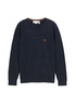 Tom Tailor Knitted Jumper With Logo Badge Knitted Navy Melange - 1044567-13160