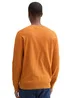 Tom Tailor Knitted Jumper With Logo Badge Tomato Cream Orange Melange