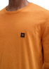 Tom Tailor Knitted Jumper With Logo Badge Tomato Cream Orange Melange - 1044567-32752