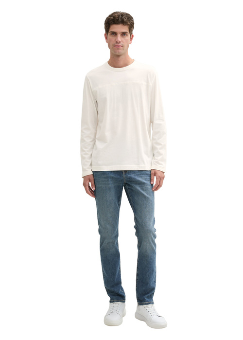 Tom Tailor Long Sleeved Shirt With Organic Cotton Off White - 1044011-10332