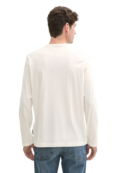 Tom Tailor Long Sleeved Shirt With Organic Cotton Off White - 1044011-10332