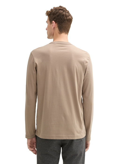 Tom Tailor Long Sleeved Shirt With Organic Cotton Parasol Brown