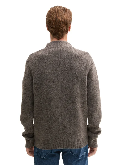 Tom Tailor Troyer Knitted Jumper Parasol Brown Black Core