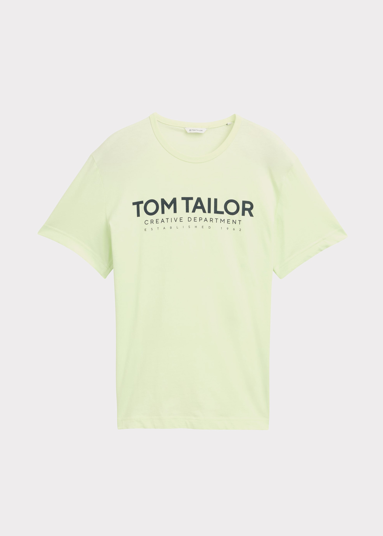 Tom Tailor C Neck T Shirt Lime Cream Green - 1045940-29078