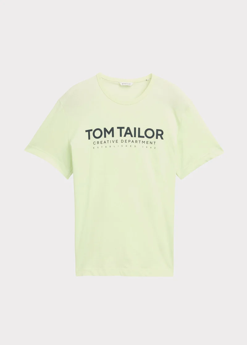 Tom Tailor C Neck T Shirt Lime Cream Green