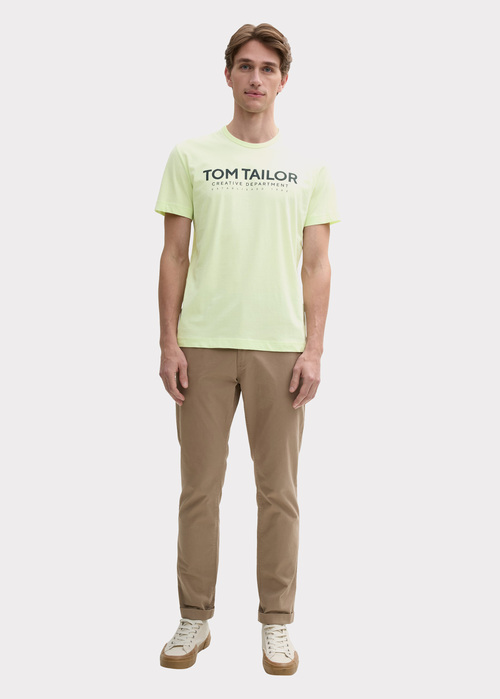 Tom Tailor C Neck T Shirt Lime Cream Green - 1045940-29078